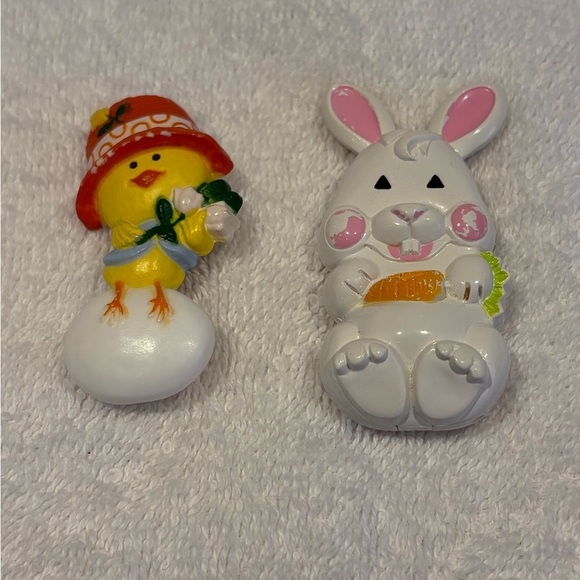 Vintage Easter Chick and Bunny Brooch Set - Picture 4 of 10